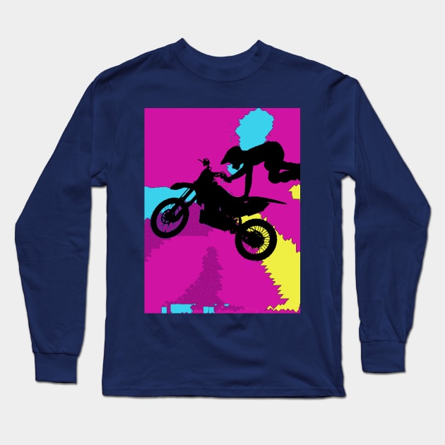 Flying High Motocrosser - Motocross Rider Long Sleeve T-Shirt by Highseller